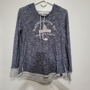 Hooded long sleeve Henley shirt